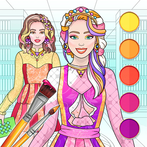 College Girl Coloring Dress Up Cover
